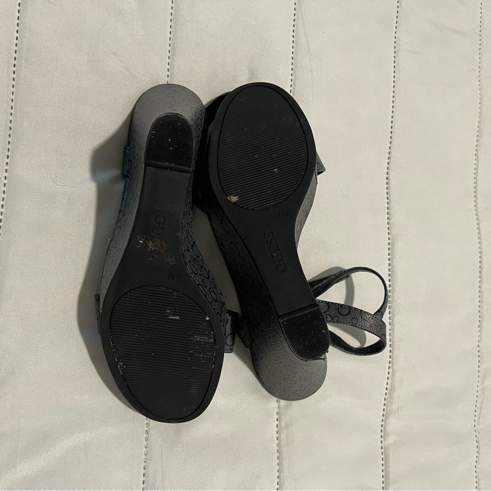 GUESS Women's Black Wedge Heels - Picture 4 of 5